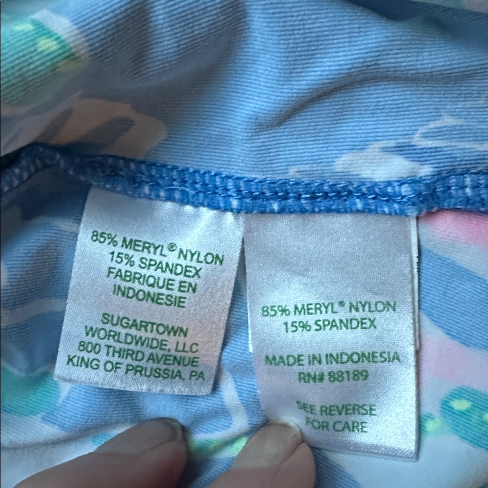 EUC Lilly Pulitzer Delaynee Meryl Luxletic Top Half Zip Jet Stream Size Medium - Picture 15 of 16